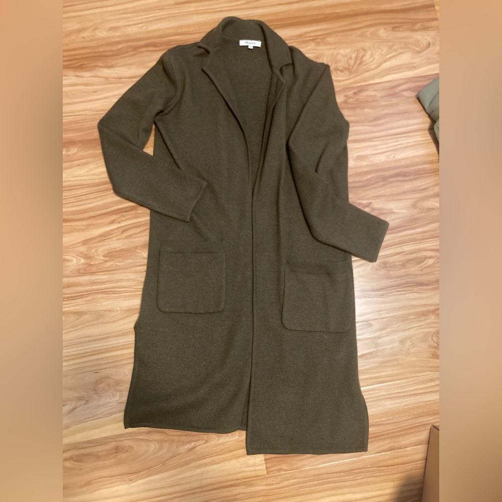 Lightly Worn - MADEWELL SIZE XXS Merino Wool Olive Duster